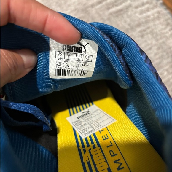 Puma Men's Dynamic Blue and Yellow Sneakers size 10 - Picture 2 of 5